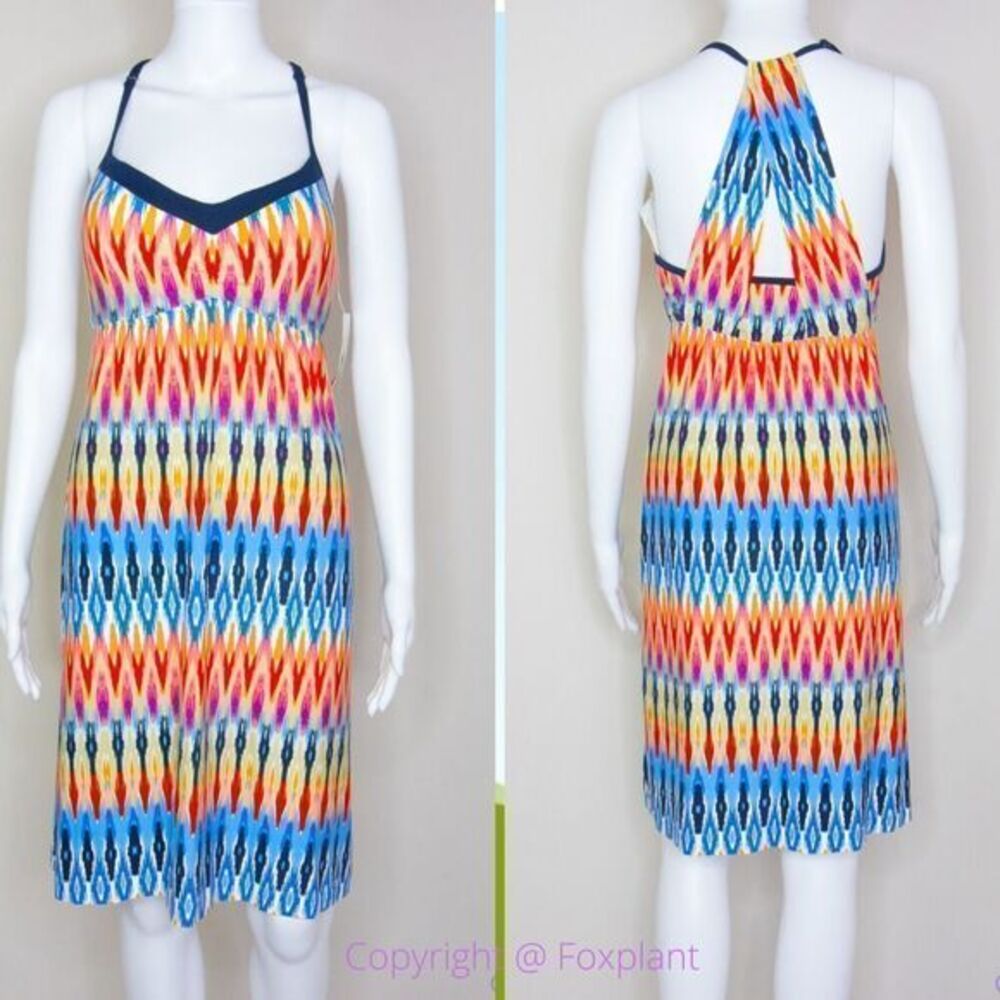 NEW Athleta‎ Restoration Dress in Multi Color, strap halter, size XS